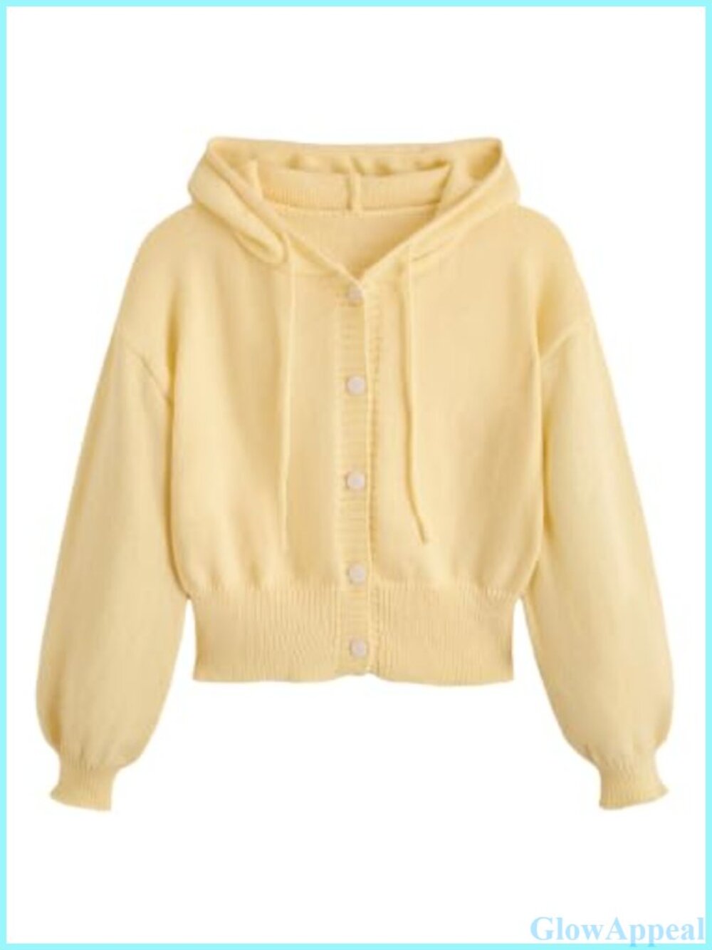 Hooded Button Up Cardigan Long Sleeve Knit Sweater